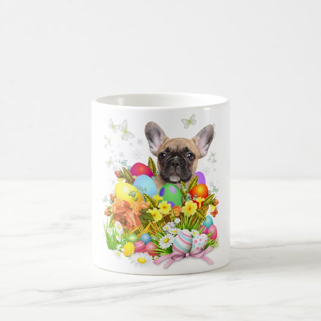 Fransk Bulldog Bunny Hund med Påskägg Kaffemugg (Center)