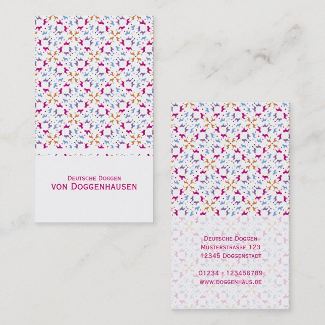 Fransk Bulldog Business Card Visitkort (Fram/baksida)