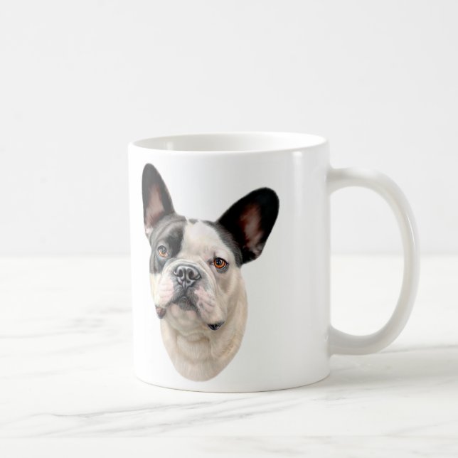 Fransk Bulldog BW Bust Kaffemugg (Höger)