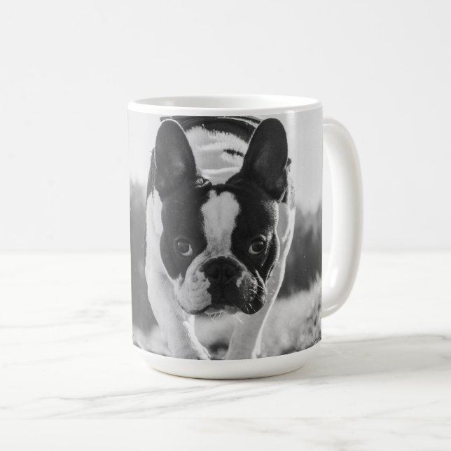 Fransk Bulldog BW Coffee Mugg (Framsida höger)