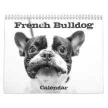 Fransk Bulldog Calendar 2016 Black White Anpassnin