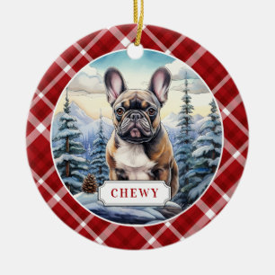 Fransk Bulldog Ceramic Circle Ornament