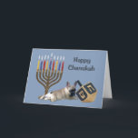 Fransk Bulldog Chanukah Card Menorah Dreidel Helgkort<br><div class="desc">Att minnas familj och vänner under Chanukah-säsongen är ett underbart sätt att få behålla i kontakt med de människor du kärlek och bryr dig om. Jag skapat dessa hund Chanukah-kort med kärlek och omsorg, och jag är säker på att alla som kärlek hundar är glada över att få dem. Du...</div>