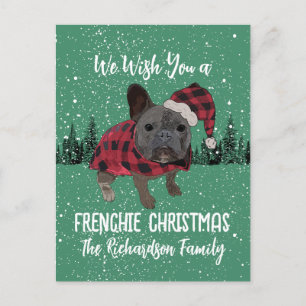Fransk Bulldog Christmas Personlig Hund Frenchie Vykort