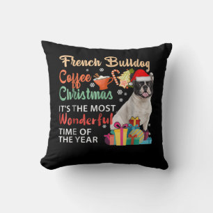 Fransk Bulldog Coffee-jul Det är underbart Kudde