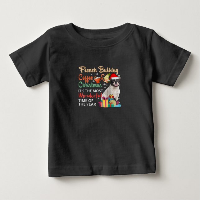 Fransk Bulldog Coffee-jul Det är underbart T Shirt (Framsida)