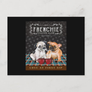 Fransk Bulldog Coffee Klubb Vykort