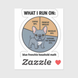 Fransk Bulldog Coffee Knuffar Rolig Infographic D Klistermärken