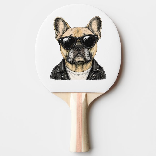 Fransk Bulldog Cool Hund Grafik Pingisracket (Framsidan)