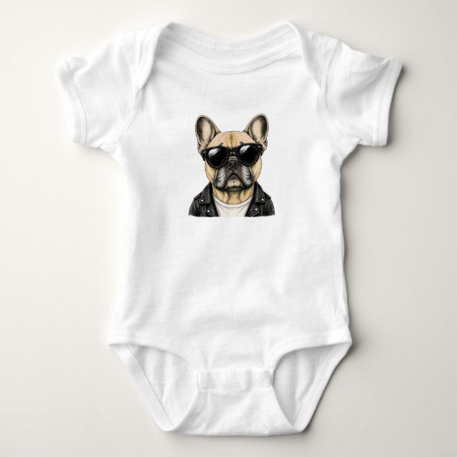 Fransk Bulldog Cool Hund Grafik T Shirt (Framsida)