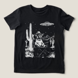 Fransk Bulldog Cowboy UFO T Shirt