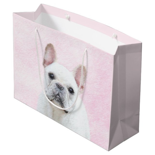 Fransk Bulldog (Cream/White) - Hund Art (Baksidan Vinklad)
