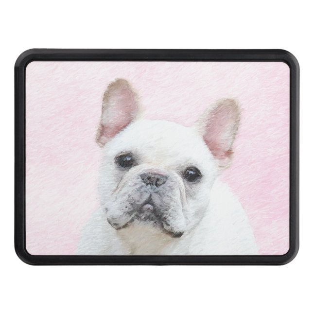 Fransk Bulldog (Cream/White) - Hund Art Dragkroksskydd (Framsidan)