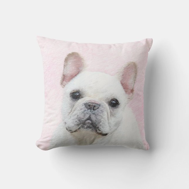 Fransk Bulldog (Cream/White) - Hund Art Kudde (Framsida)