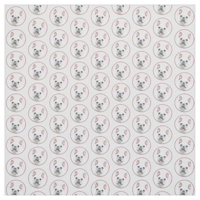 Fransk Bulldog (Cream/White) - Hund Art Tyg (Provkarta)