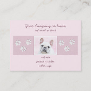 Fransk Bulldog (Cream/White) - Hund Art Visitkort