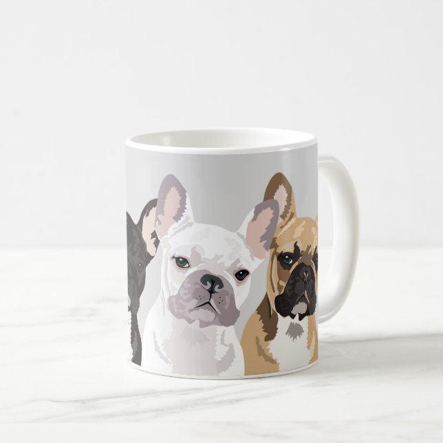 Fransk Bulldog | Cute Frenchie Bulldog Kaffemugg (Framsida höger)