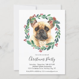 Fransk Bulldog Cute Hund Elegant jul Party Inbjudningar