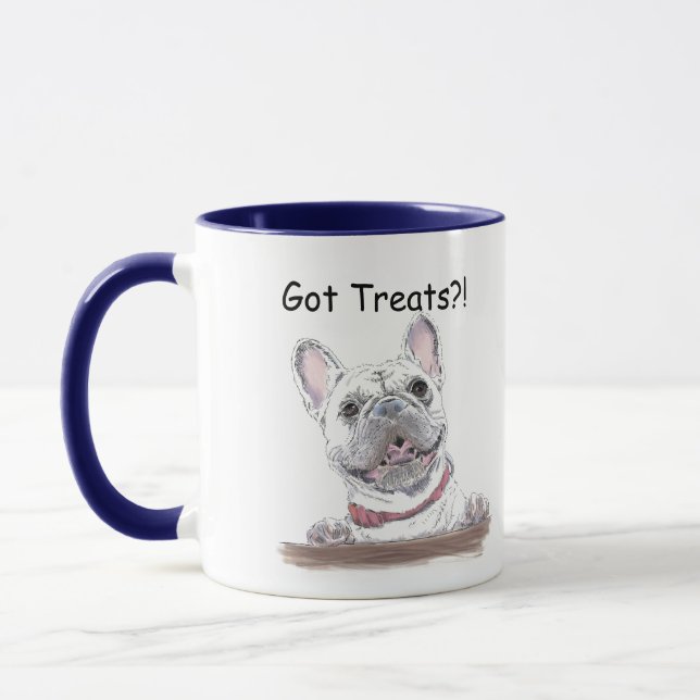 Fransk Bulldog Cute Lycklig Teckning | HAR Mugg (Vänster)