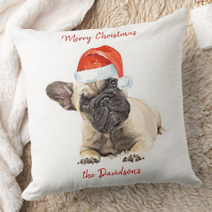 Fransk Bulldog Cute Puppy Julens Hund Kudde