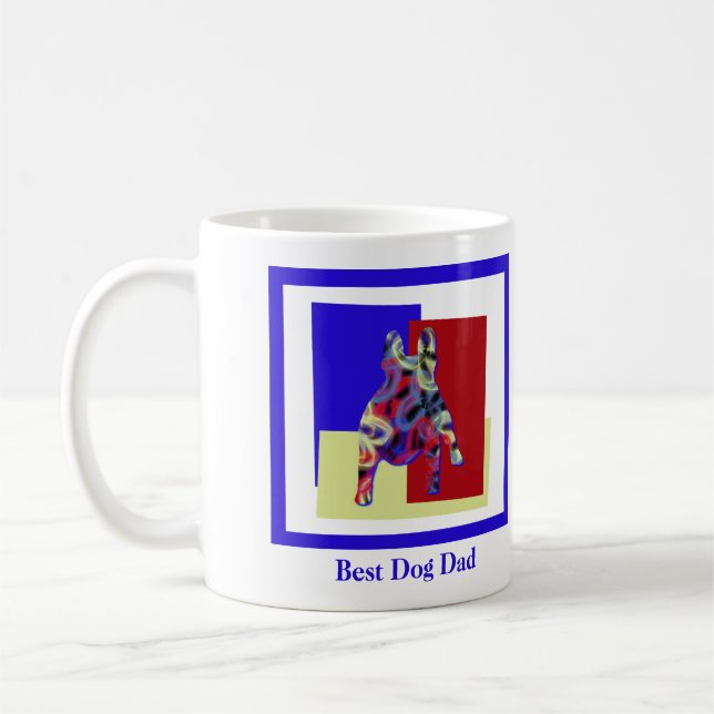 Fransk Bulldog Cute Silhouette TRBY Far's Day Kaffemugg (Vänster)