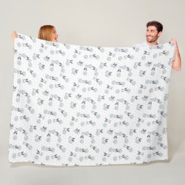 Fransk Bulldog Daisy Fleece Blanket