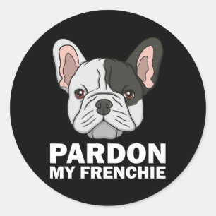 Fransk Bulldog Design För manar Women Pardon My Fr Runt Klistermärke