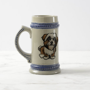 Fransk bulldog-design på 22 oz kaffe/öl mugg