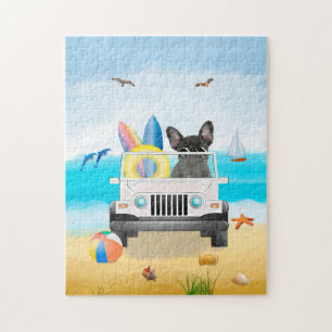 fransk bulldog Drift på Beach Pussel