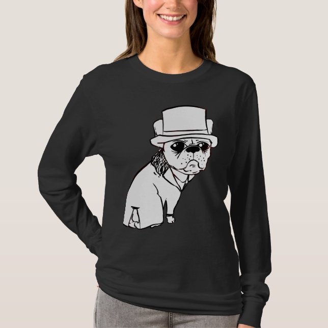 Fransk Bulldog Duke Outline T Shirt (Framsida)