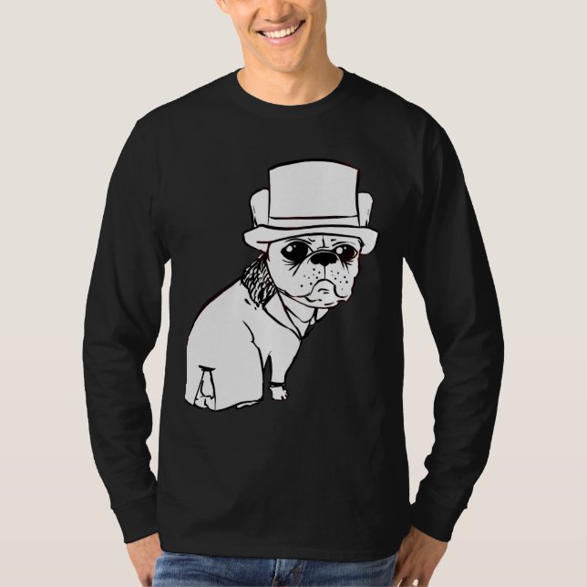 Fransk Bulldog Duke Outline T Shirt (Framsida)