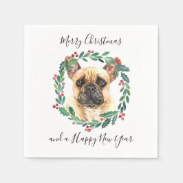 Fransk Bulldog Elegant Hund God jul Pappersservett