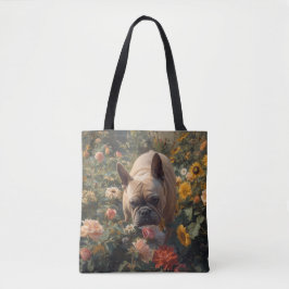 Fransk Bulldog Elegant Shoulder Tote Bag Tygkasse