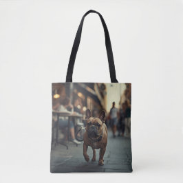 Fransk Bulldog Elegant Shoulder Tote Bag Tygkasse