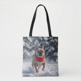 Fransk Bulldog Elegant Shoulder Tote Bag Tygkasse