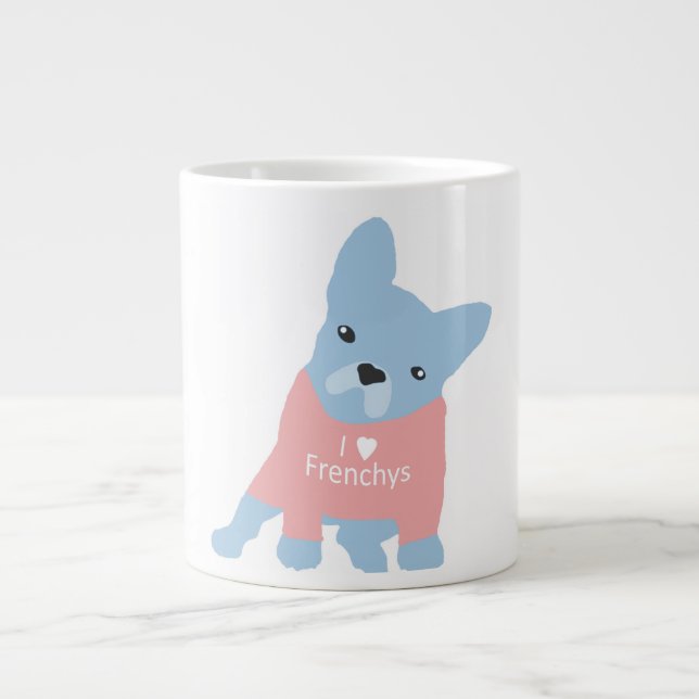 Fransk Bulldog Espresso Mugg Jumbo Mugg (Framsidan)