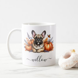 Fransk Bulldog Fall Mugg med Personlig Namn