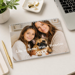 Fransk bulldog familjefoto frenchie 2027 kalender