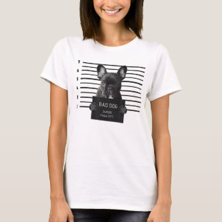 Fransk Bulldog-fängelset T Shirt Bad Hund Jail Pri