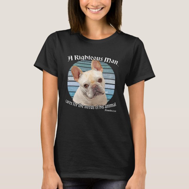 Fransk Bulldog Fawn Owner Proverbs 1210 T Shirt (Framsida)