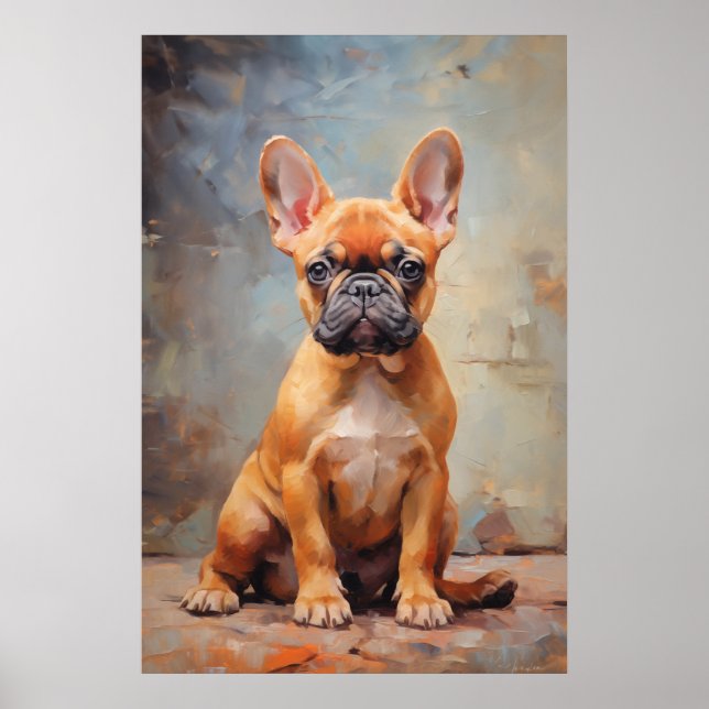 Fransk Bulldog fawn puppy Poster (Framsidan)