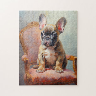 Fransk Bulldog fawn puppy Pussel