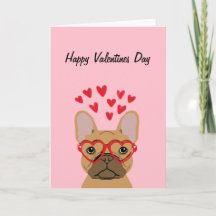 Fransk Bulldog fawn valentines kärlek kort
