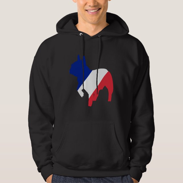 Fransk Bulldog-Flagga Hoodie (Framsida)