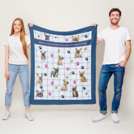 Fransk Bulldog Fleecefilt