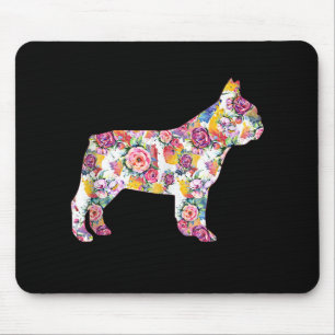 Fransk Bulldog Flower Mönster Frenchie Bulldog Musmatta