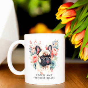 Fransk Bulldog Flowers Coffee and Frenchie Kisses Kaffemugg