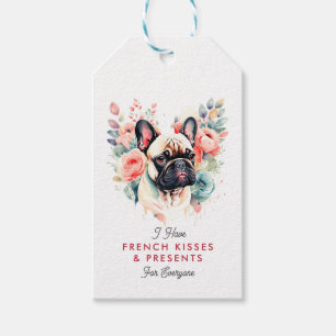 Fransk Bulldog Flowers Fransk Kisses for Alla Presentetikett