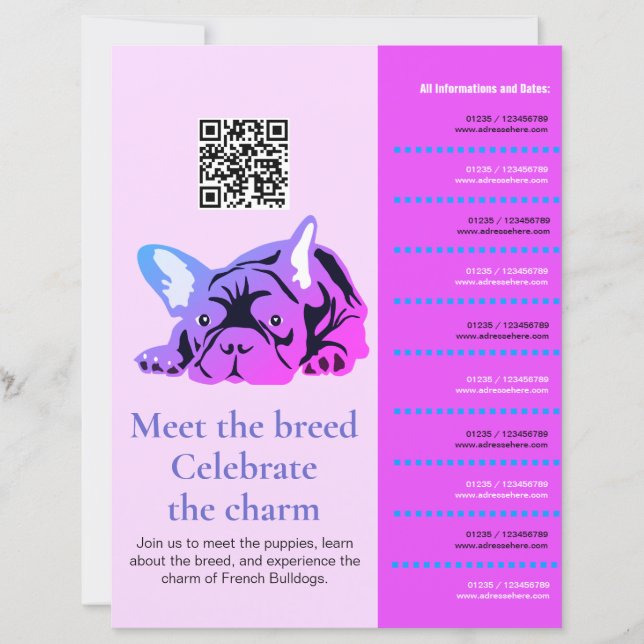 Fransk Bulldog Flyer Meet & Greet  (Framsida)