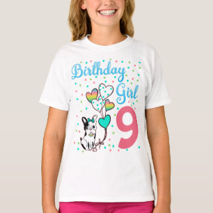 Fransk Bulldog Födelsedagsfest Frenchie Girl Outfi T Shirt